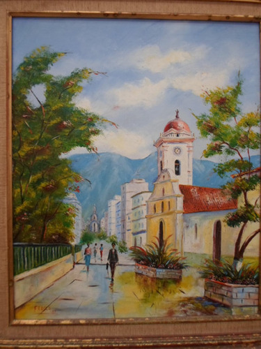 Oleo,  Catedral De Caracas Del Pintor Frasca