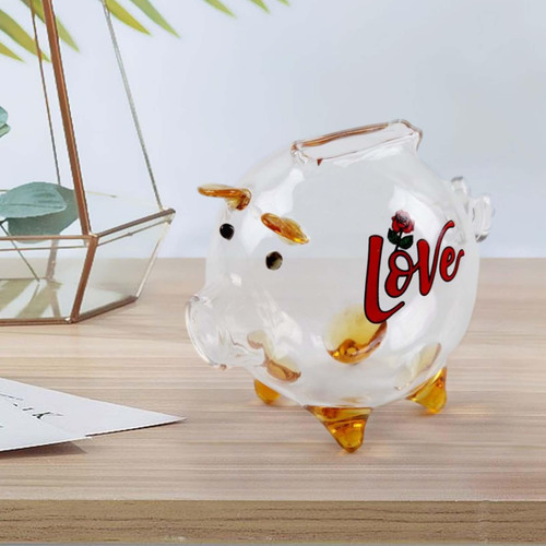 Cofrinho De Vidro, Estatueta De Porco, Mini Lembrança,