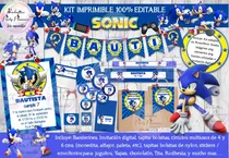 Comprar Kit Imprimible Candy Bar Digital Sonic 100% Editable