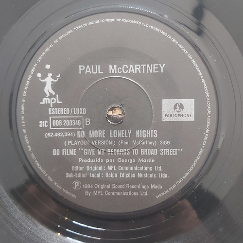 Disco Compacto Paul Mccartney - No More Lonely Nights (Usado)