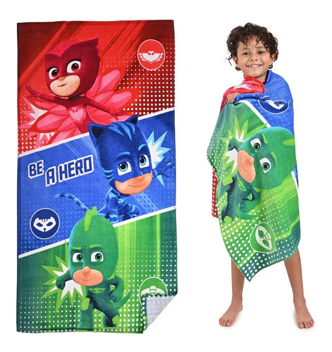 Pj Mask Toalla De Baño Infantil Niño Extra Suave 