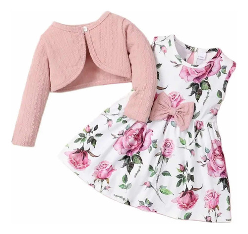 Conjunto Vestido Y Torera Bebé Niña, Flores