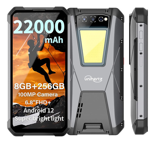 Unihertz Tank 4g Smartphone Resistente 22000mah 66w Carga Rápida, 6.81  Fhd, Cámara De 108mp Visión Nocturna De 20mp, 8gb+256gb