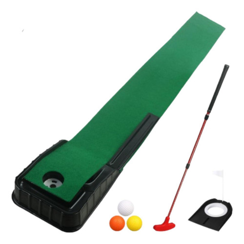 Tapete De Golf Con 3 Pelotas, Entrenador De Putter Rojo
