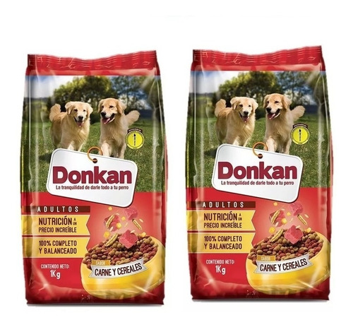 Imagen 1 de 2 de Donkan Carne Y Cereales 1kg X 2 Uds