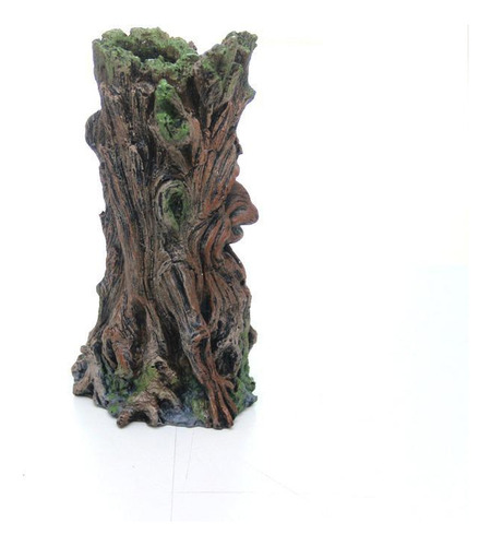 Tronco decorativo para acuario con cara de fragata
