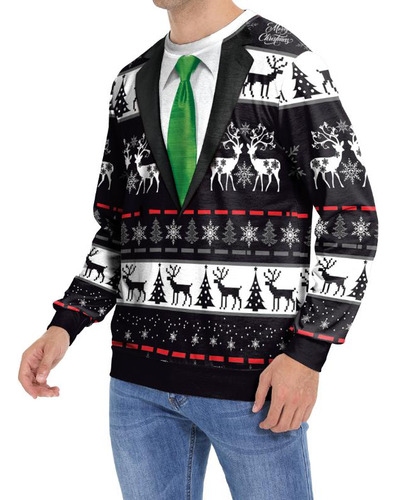Sudadera Con Estampado De Trajes Feos Para Cosplay Navideños