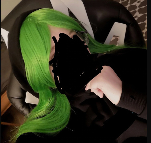Peluca Verde Neon Kankaleon Cosplay Cabello Liso Largo