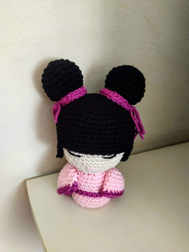 Imagem 1 de 5 de Boneco De Croche Amigurumi Kokeshi 15cm
