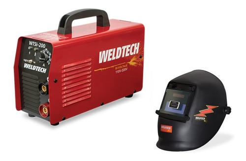 Inversor 200a Bi Voltaje C/careta Weldtech Wtsi-200p