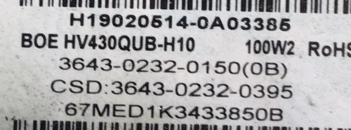 Kit Vizio 3643-0232-0150 44-9771497 / Hv430qubh10 V435-g0 (Usado)