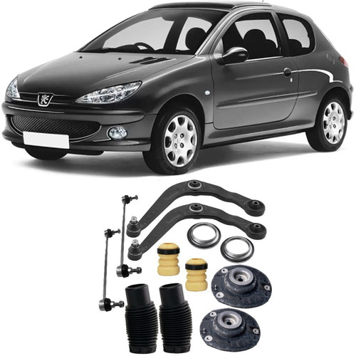 Bandeja Nova Peugeot 206 + Kit Batente + Bieleta (98 Até 10)