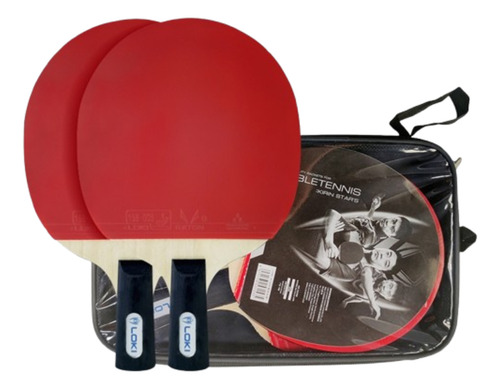 2x Raquete Loki K1000 Profissional Ittf Tenis Mesa + Capa