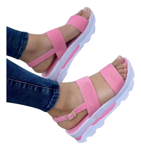 Sandalia B De Verano Para Mujer, Con Suela Gruesa, A La Moda