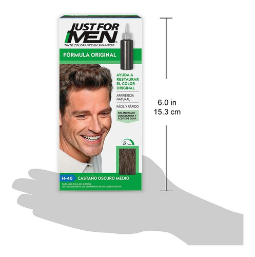 Tinte Para Caballero Just For Men Fórmula Original Castaño Oscuro Medio 66ml