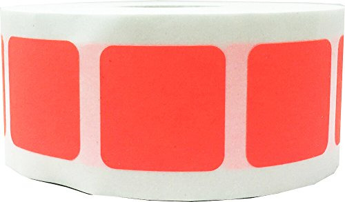 Etiquetas De Código De Color Rojo Fluorescente Para