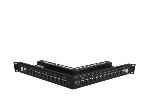 Patch Panel Tera-max De 24 Puertos, Modular, Angulado, Negro