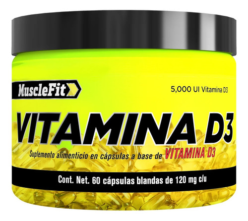 Musclefit Vitamina D3 60 Softgels Sabor Sin Sabor