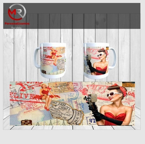 Imagen 6 de 10 de Plantillas Para Sublimar Tazas Motivo Vintage