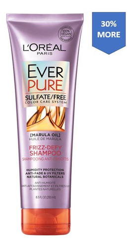 Loreal Paris Everpure Frizz Defy Sulfato Shampoo Sin Aceite,