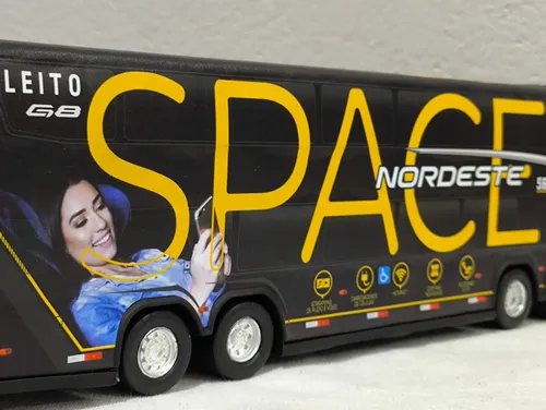 Miniatura Ônibus Nordeste Space G8 4 Eixos 30 Centímetros