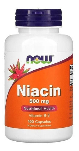  Niacin 500 Mg 100 Cáps Now Food Sis. Nervioso 