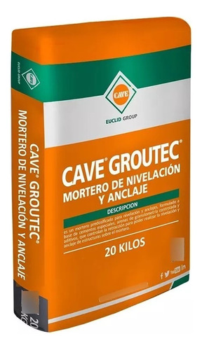 Cave Groutec,  Mortero Anclaje Y Nivelación, Saco 20 Kg 