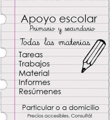 Apoyo Escolar Primario Y Secundario Maestra Particular