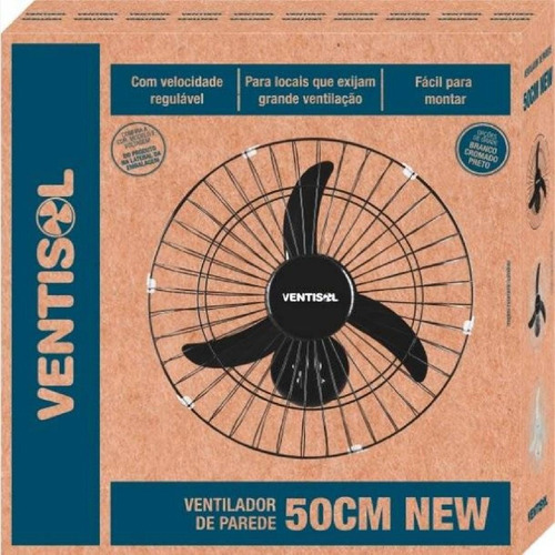 Imagem 3 de 7 de Ventilador De Parede 50cm New Grade Preto Voltagem Escolher