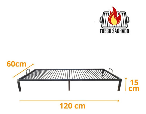 Parrilla Fija 130cm X 60cm En 8mm Fuego Sagrado Color Hierro