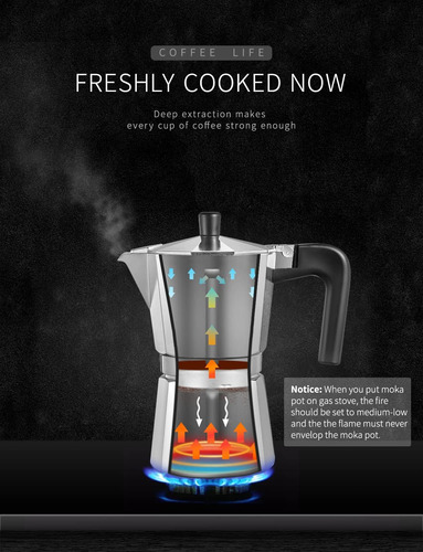 Yabano Cafetera Espresso, 9 Tazas Cafetera Moka It Aa