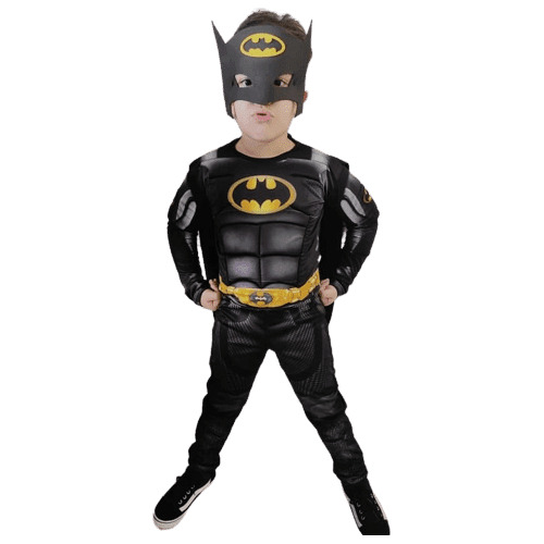 Fantasia Infantil Batman Máscara Menino Festa Aniversário