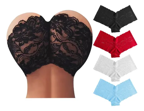 comprar 4 Bóxer Mujer Calzones De Encaje Elástica Cachetero Ligeros