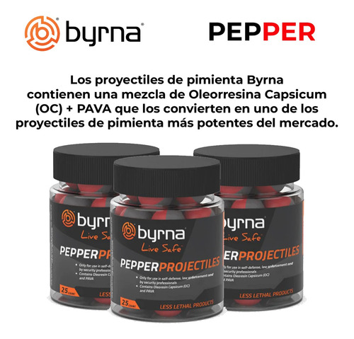 Imagen 3 de 10 de Postas De Pimienta X25 Byrna .68 17,5 Mm Defensa Personal