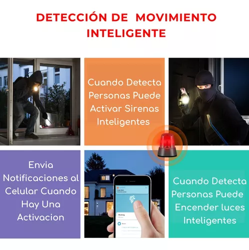 Sensor Movimiento Inalámbrico 360° Infrarrojo Alarma Wifi