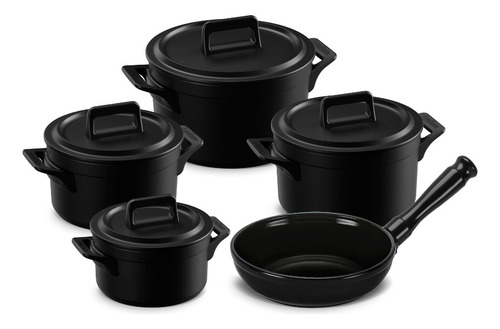Conjunto Panela Clear+ 5 Peças (indução) - Preto - Ceraflame Preto