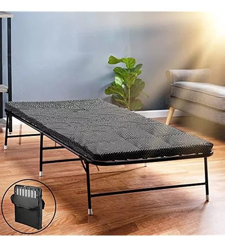 LiteBed ™ Cama plegable plegable con colchón de espuma viscoelástica - Cama  plegable portátil con bolsa de almacenamiento - Lujosa cama plegable