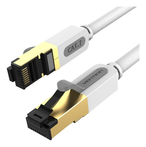 Cable de red Vention Cat7 Certificado - 3 metros - Premium Patch cord - Blindado FTP Rj45 Ethernet 10gbps - 600 Mhz - 100% cobre - Blanco - ICDHI