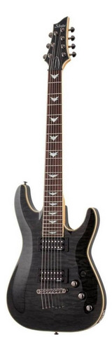 Guitarra elétrica Schecter Omen Extreme-7 de mogno see-thru black com diapasão de pau-rosa
