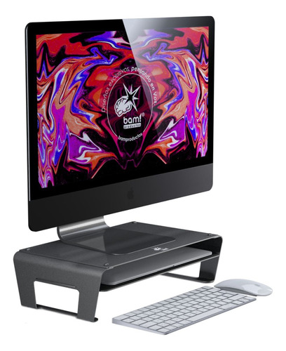 Soporte Monitor Bam M4a-360 Alto+estante iMac Acero Premium!