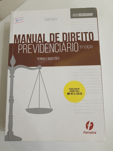 Livro Manual De Direito Previdenciario - Teoria E Questoes 