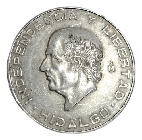 Moneda 10 Pesos Hidalgo 1956 Plata