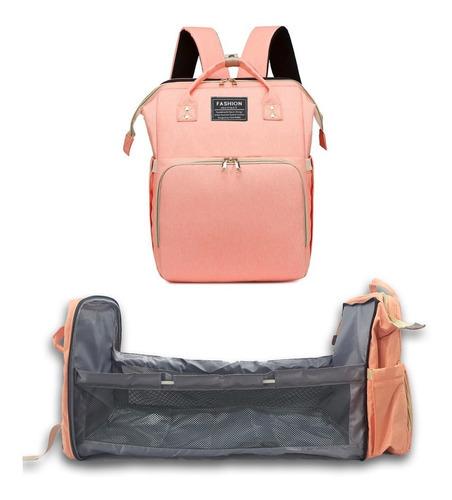 Mochila Maternidade Bolsa Berço Menino Menina Cor Rosa Cor Rosé Desenho do tecido Lisa