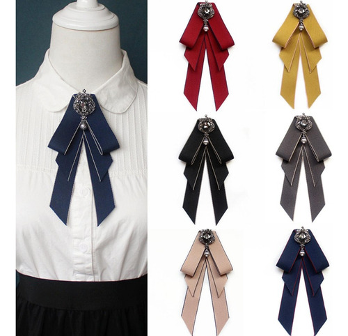 3 Pajarita Preatada Para Mujer, Broche De Estilo Retro Negro