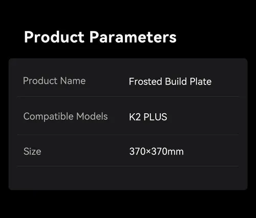Cama Pei Para Creality K2 Plus Frosted Surface