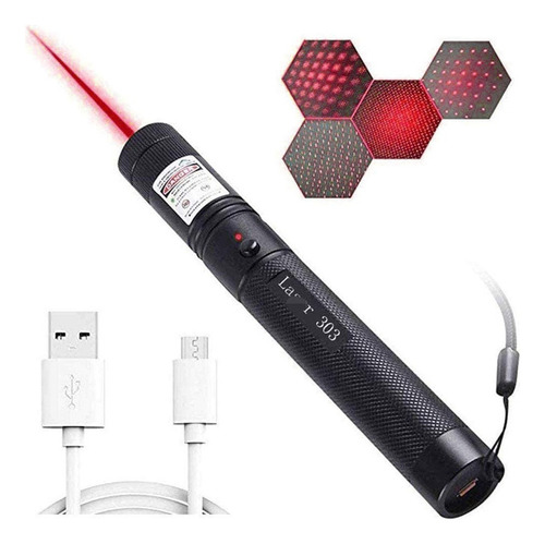 Puntero Láser De Color Rojo Potente Recargable Por Usb