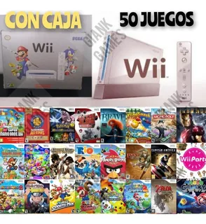 Nintendo Wii Con 50 Juegos + Wiimote Y Nunchuk, En Caja!!
