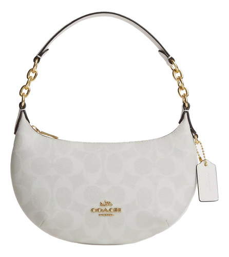 Bolsa  Coach Cm273 Mini  Payton Diseño Monograma De Cuero  Blanca Asas Color Blanco