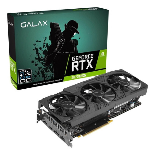 Placa de vídeo Nvidia Galax  EX Gamer GeForce RTX 20 Series RTX 2070 SUPER 27ISL6MDW0BG Black Edition 8GB