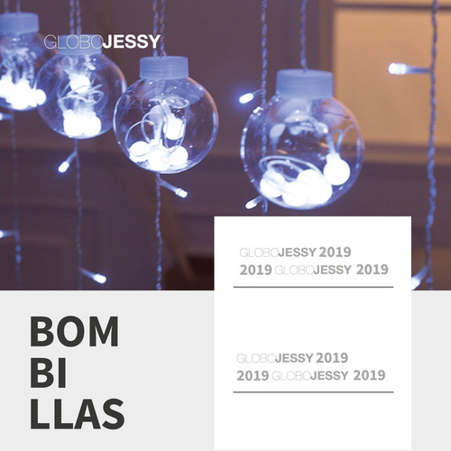 Imagen 4 de 10 de Cascada Bola Cristal 108led 12und Amarilla O Blanca